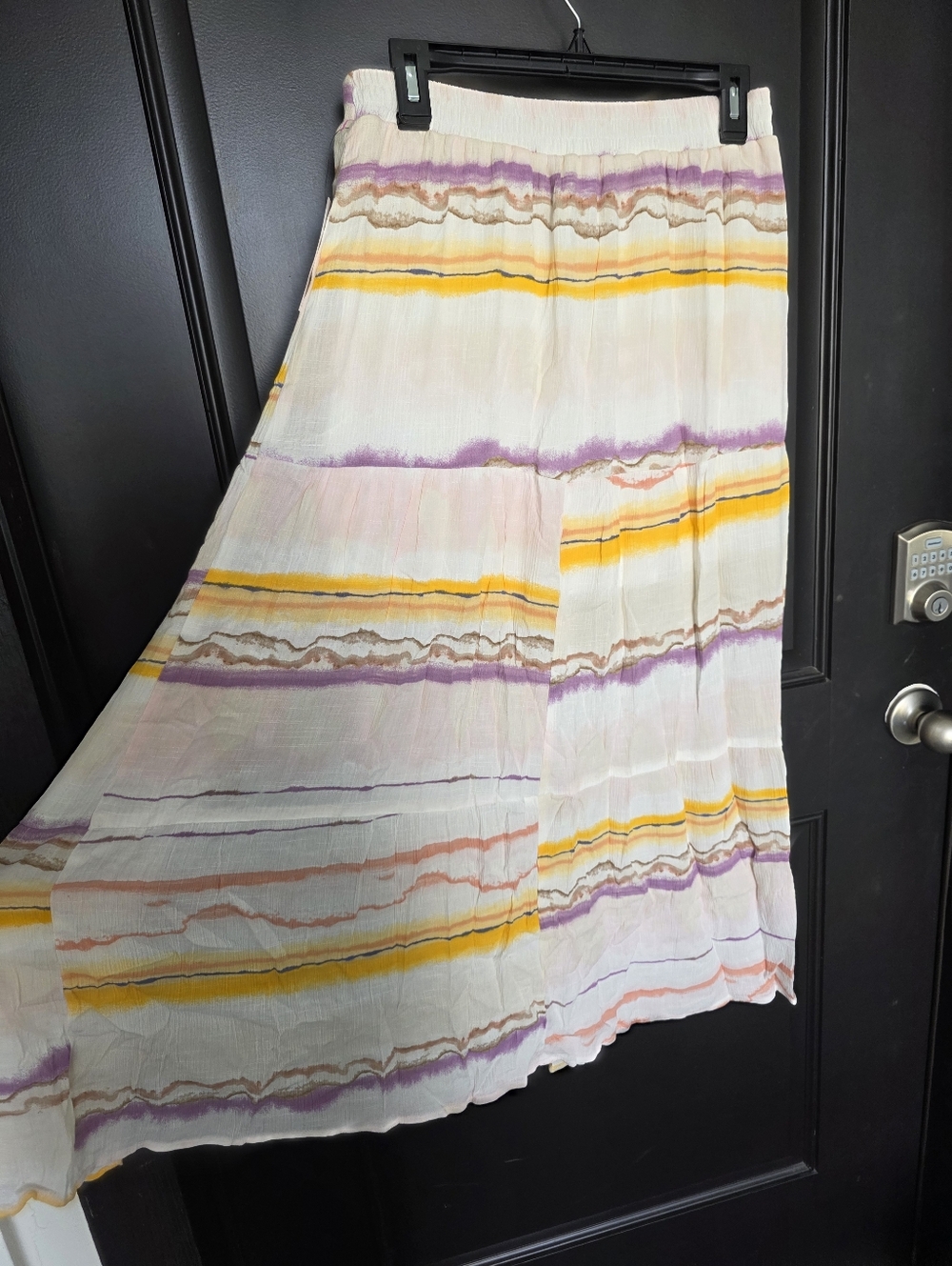 Nine West Flare Midi Skirt Women Sz Medium Front Slit NWT Coastal Summee - Picture 6 of 10
